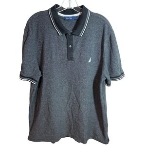 Nautica‎ Men's Grey Heathered Short Sleeve Polo Shirt XXL